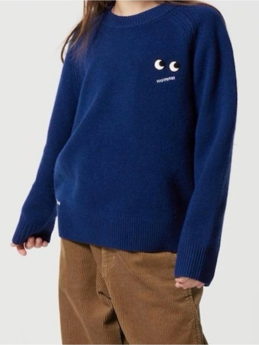 Anya Hindmarch x Uniqlo Navy Blue Eye Motif Kids Sweater Size 13